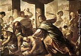 Luca Giordano Famous Paintings - Christ Cleansing the Temple